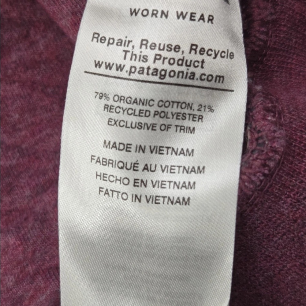 Patagonia Womens‎ Organic Cotton Quilt Snap-T Pullover Light Balsamic Burgundy S - Picture 9 of 9